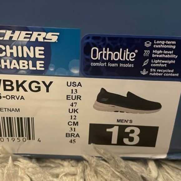 BRAND NEW men skechers Skechers go walk on slip on ortholite shoes size US 13 - Picture 9 of 10